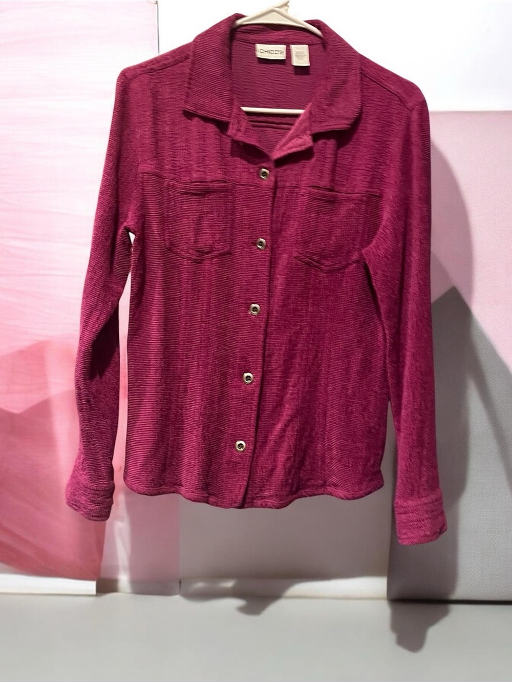 Chico’s Silk Blend Shirt Jacket